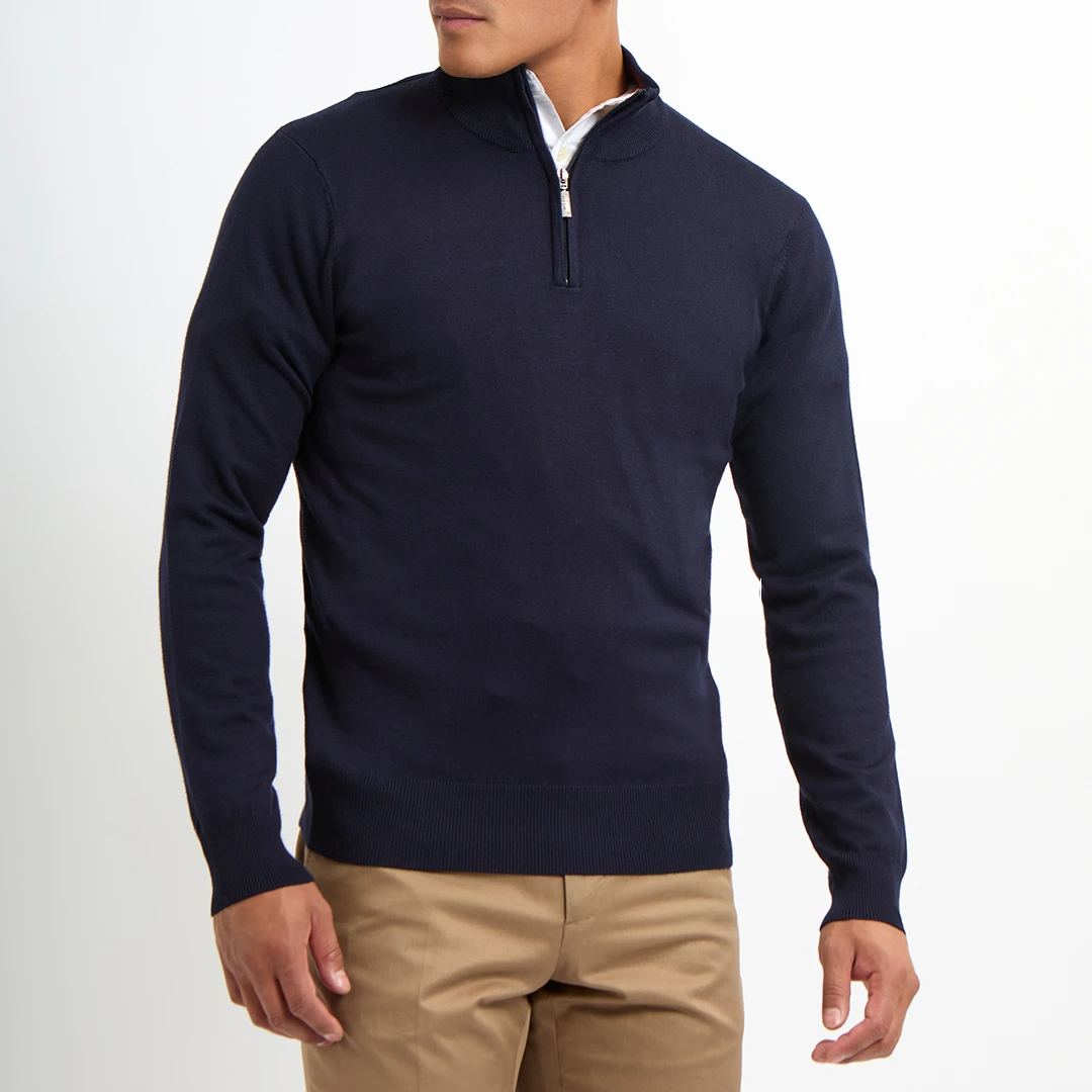 Navy Quarter Zip Jumper