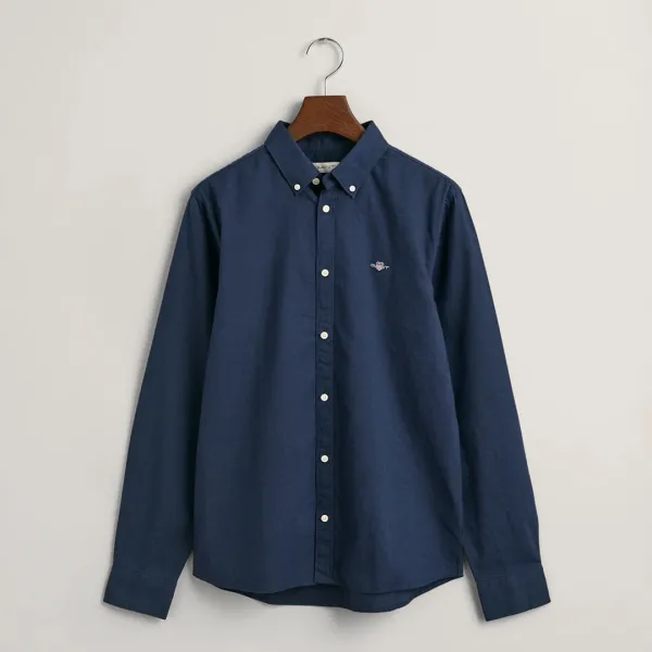 Navy Shield Oxford Shirt - Size 12/14 Years - Blue