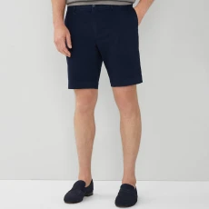 Navy Slim Fit Kensington Cotton Shorts - Blue