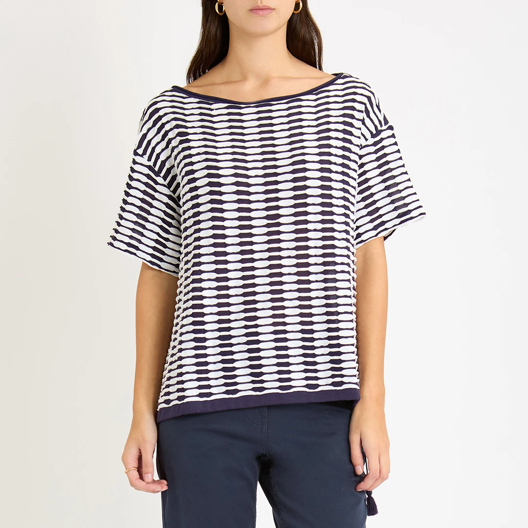 Navy Stripe Top - Blue