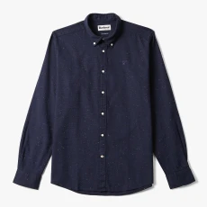 Navy Tainsbury Tailored Fleck Twill Shirt