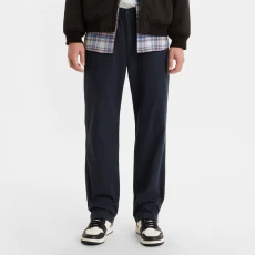 Navy Tapered Cotton Chinos - Blue