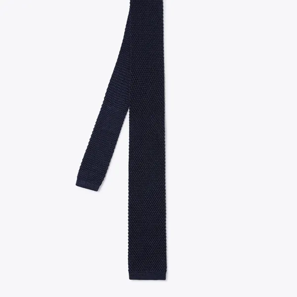 Navy Textured Silk Tie