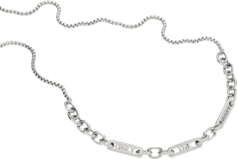 Necklace for Men Steel, L 65cm +/- 5cm x W 6mm x H 2.2mm Silver Stainless Steel Necklace, DX1329040