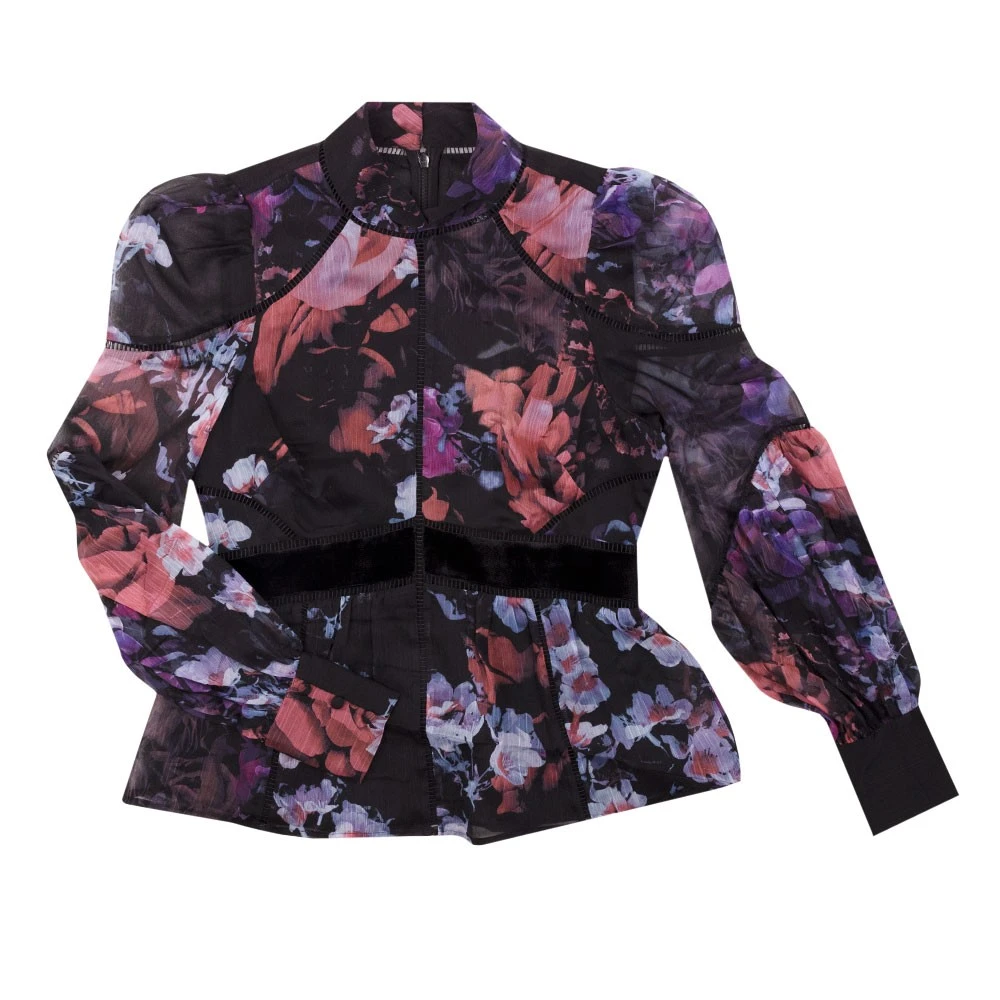 Neeveh Ladder Trim Velvet Top