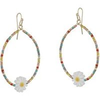 Neon Cressida Daisy Hoop Earrings - Multi