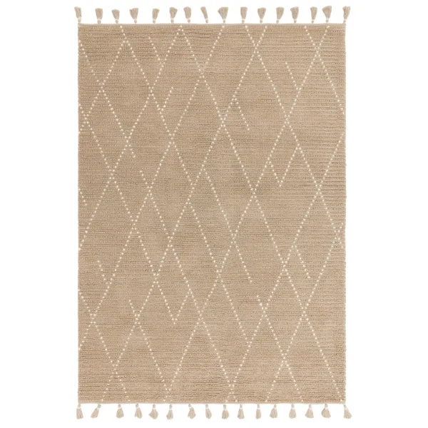 Nepal Sand/Cream Linear Rug 200x290cm - Beige
