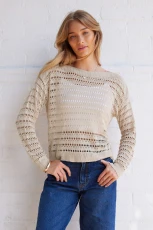 Neutral Cutout Long Sleeve Top Neutral Cutout Long Sleeve Top