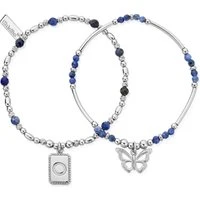 New Beginnings Silver Butterfly Soladite Bracelets - 18cm