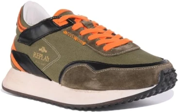 New Casey Men's Low Top Lace Up Retro Trainers (Green, UK 11.5) New Casey Men's Low Top Lace Up Retro Trainers (Green, UK 11.5)
