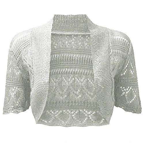 New Kids Girls Bolero Knitted Cardigan Shrugs Top Age: 2-13 Years Silver