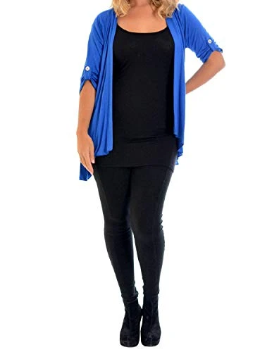 New Ladies Open Front Warm Jumper Women Waterfall Cardigan Top Royal Blue 14