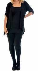 New Ladies Short Sleeve Plus Size Open Waterfall Cardigan Womens Plain Stretch Fit Top Black Size 26-28 New Ladies Short Sleeve Plus Size Open Waterfall Cardigan Womens Plain Stretch Fit Top Black Size 26-28