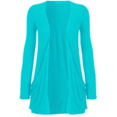 New Ladies Womens Long Sleeves Plus Size Boyfriend Cardigan Top UK 8-24 (S/M (UK 8/10), Aqua) New Ladies Womens Long Sleeves Plus Size Boyfriend Cardigan Top UK 8-24 (S/M (UK 8/10), Aqua)