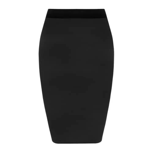 New Ladies Women's MIDI Pencil Skirt Plain Bodycon Stretch Wiggle Office Skirt Size 6-24 (UK, Numeri