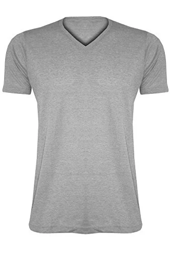 New Mens Brave Soul Summer Casual Designer Crew V Neck Short Sleeves T Tee Shirt/Color: Grey/Size: X