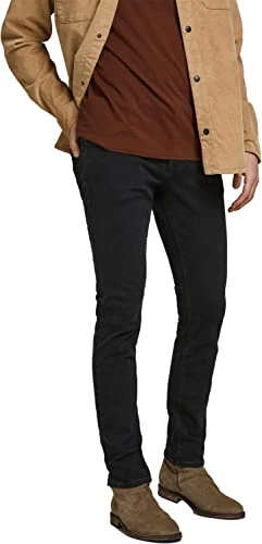 New Mens Stretch Slim Fit Straight Leg Jeans Classic Basic Regular Size Denim Trousers Size Black Size 31W / 32L