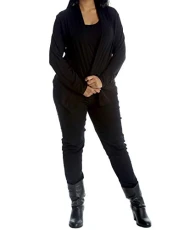 New Plus Size Women Cardigan Ladies Floral Lace Scallop Back Open Front Full Sleeves Tunic Top Black 14 New Plus Size Women Cardigan Ladies Floral Lace Scallop Back Open Front Full Sleeves Tunic Top Black 14