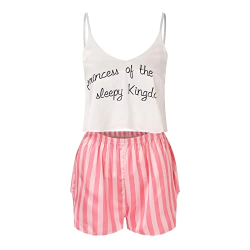 New Summer European And American Ice Silk Pajamas Women's Suspenders Shorts Suit Sexy Silk Thin Casual Cool Women's Home Clothes Silk Sleepwear Pink
