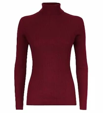 New Unisex Kids Winter High Roll Turtle Neck Christmas Jumper Ribbed Long Sleeve Christmas Jumpers Kids Polo Neck Girls Lightweight Tops High Neck Jumper Wine 5-6
