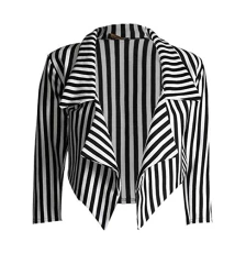 New Womens Black White Striped Crop Waterfall Blazer Ladies Casual Jacket Coat Stripe Blazer, Black and White Stripe New Womens Black White Striped Crop Waterfall Blazer Ladies Casual Jacket Coat Stripe Blazer, Black and White Stripe