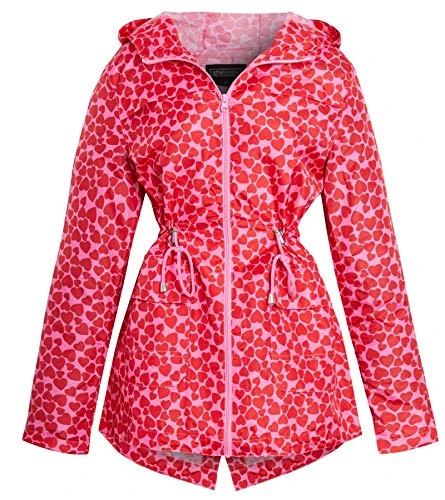 New Womens Hooded Mac Light Showerproof Rain Jacket