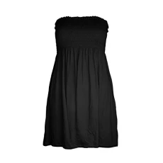 New Womens Ladies Plain Sheering Ruched Jersey Flared Swing Bandeau Boobtube Top/Color: Black/Size: 18 New Womens Ladies Plain Sheering Ruched Jersey Flared Swing Bandeau Boobtube Top/Color: Black/Size: 18