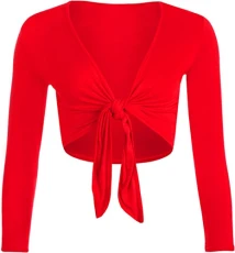New Womens Tie Knot Shrug Short Ladies Crop Cardigan Wrap Bolero Top Plus Size 8-26 Red New Womens Tie Knot Shrug Short Ladies Crop Cardigan Wrap Bolero Top Plus Size 8-26 Red