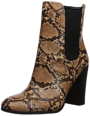 New York Women's Justin Heeled Ankle Bootie Boot, Medium Brown, 4 UK New York Women's Justin Heeled Ankle Bootie Boot, Medium Brown, 4 UK