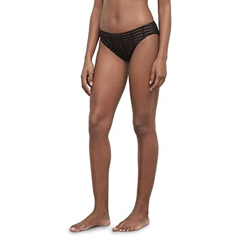 New York Women's Wide Band Halter Bikini Swimsuit Top Bottoms, Black, Small