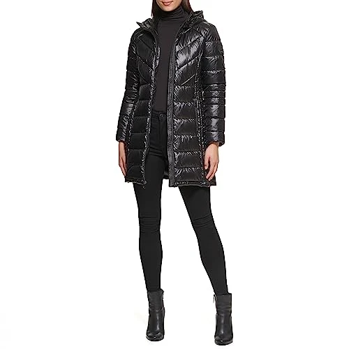 New York Zip Front Quilted Packable - black - X-Small