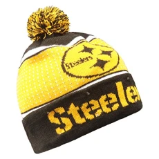 NFL Pittsburgh Steelers Big Logo Knit Light Up Beanie Hat NFL Pittsburgh Steelers Big Logo Knit Light Up Beanie Hat