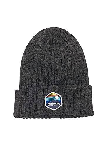 NHL  Mens/Women's Cold Weather Winter Hat Unisex Cuffed Stretch Knit Beanie, Chunky Rib Charcoal, One Size