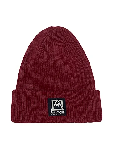 NHL  Mens/Women's Cold Weather Winter Hat Unisex Cuffed Stretch Knit Beanie, Ribbed Dark Red, One Size