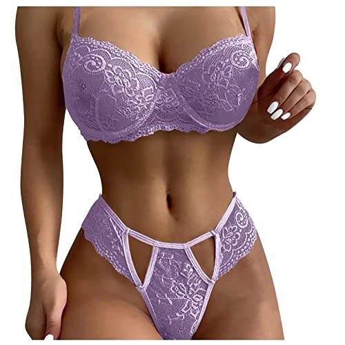 Night Dress Women Uk Sexy Lingerie Womens Nighties Sexy Underwear for Women Women's Underwear Set Underwear Fishnet Dress Cotton Nightdresses for Women Uk(3-Purple,L)