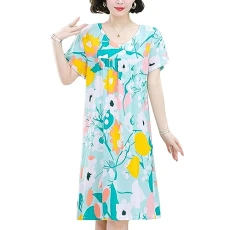 Nightdress for Ladies Short Sleeve Nightie Loose Nightshirt Nightgowns Home T-Shirt Dress Pajamas Sleep Shirt 5 M