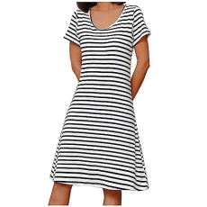 Nightdress for Women Cotton Short Sleeve Dress Ladies Nightgown with Chest Pad Women's Pajamas Comfy Nightwear Sleepshirt Lounge Home Dress Outdoor Clearance