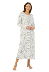 Nightdress Women Nightwear Round Neck Long Sleeves Pink Nightdress Women Nightwear Round Neck Long Sleeves Pink