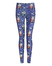 Nightmare Before Christmas Jack and Sally Leggings Purple Nightmare Before Christmas Jack and Sally Leggings Purple