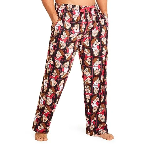 Nightmare Before Christmas Mens Pyjama Bottoms PJs Men Teenagers S-3XL Baby Yoda Lounge Wear Trousers Mens Gifts (Red Grumpy, 3XL)