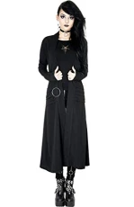 Nightwalker Coat - Long Jacket, Cardigan with Pockets (XS) Black