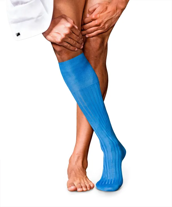 No Finest Piuma Cotton Men Knee-high socks - Blue