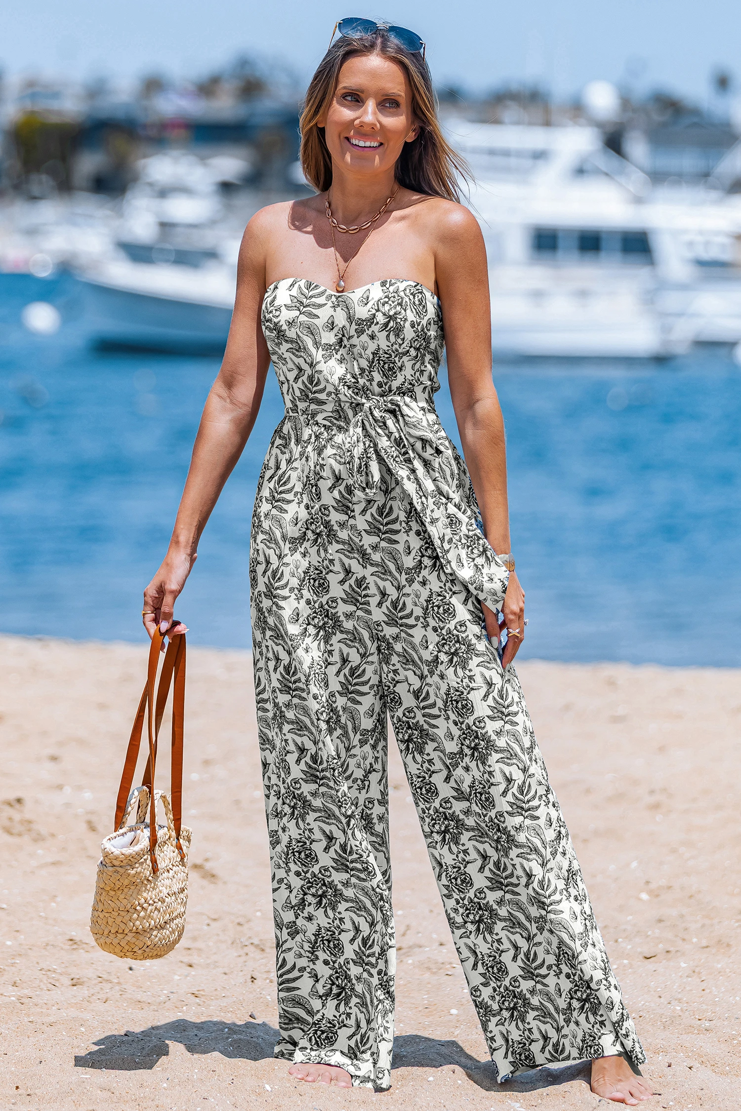 Noir Enchantment Floral Jumpsuit - Black