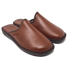 Nordikas 663 (Ohio) Mens Leather Full Slipper Moka 43 Nordikas 663 (Ohio) Mens Leather Full Slipper Moka 43