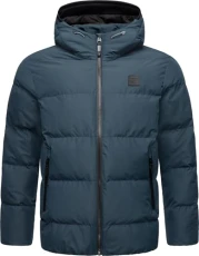 Norg Youmodo Men's Winter Jacket with Hood Warm Quilted Jacket Waterproof and Breathable S-3XL, night blue, 3XL
