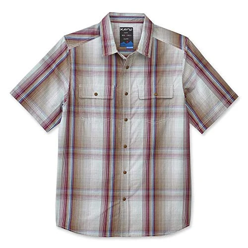 Northbound Short Sleeve Print Plaid Button Up Shirt, Tumbleweed, Medium