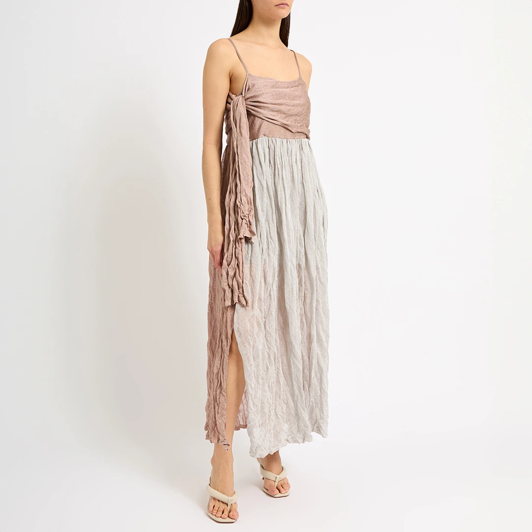 Nude Crinkle Midi Dress ulti
