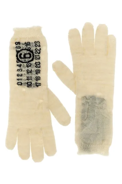 Numeric signature MM6 gloves - White/Black