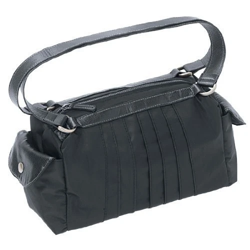 Nylon Pintuck Purse, Black