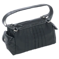 Nylon Pintuck Purse, Black